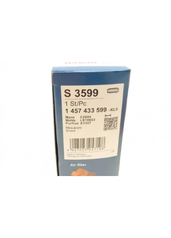 Фільтр повітряний Smart Forfour 1.1-1.5 i 04-06/Mitsubishi Colt 1.1-1.5 i 04-12 1 457 433 599 UA63 Bosch (354768934)