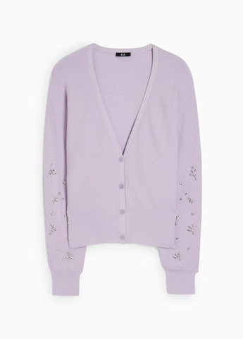 Кардиган трикотажний з камінням в рубчик базовий C&A (307826103)