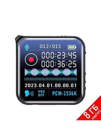 Міні диктофон з великим екраном, радіо та MP3 плеєром M30, 8 Гб пам'яті (101084-8) Nectronix (321960413)
