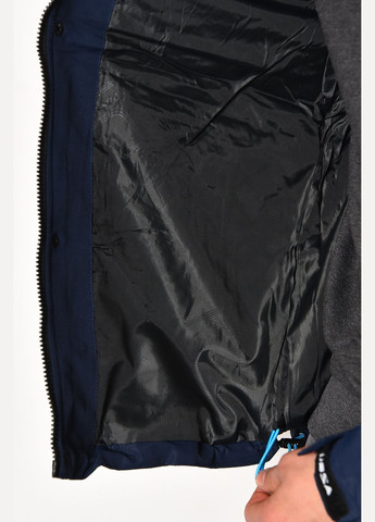 Чорна демісезонна куртка чоловiча демicезонна чорно-синього кольору Let's Shop