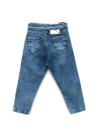 Комбинированные демисезонные джинсы с поясом (58162-104g-blue) Sercino