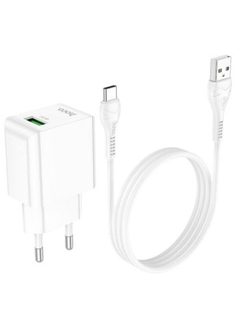Зарядний пристрій (6931474766878) Hoco C98A Proton USB QC3.0 + cable USB to USB-C White (370018866)