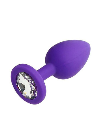 Силиконовая анальная пробка с кристаллом - Чёрный - 3.5*8 см – Анальные игрушки No Brand (370612106)