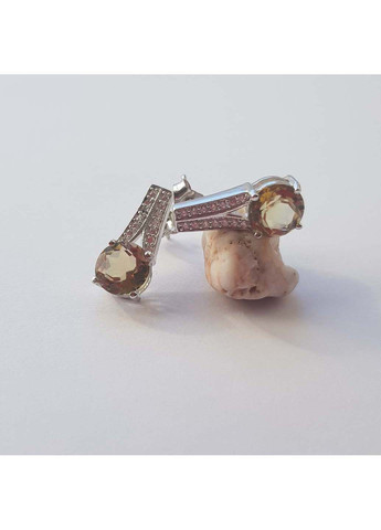 Серебряные серьги с цитрином nano 5.8ct фианитами (2122876) Silver Breeze (317355819)