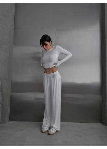 Женский костюм-тройка из вискозы (футболка + лонгслив + палаццо) queensleep_7km 1628 (350199241)