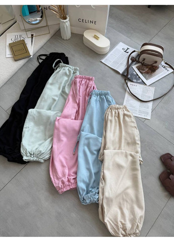 Штани льон широкі на резинці пояс та низ Україна (351260585)