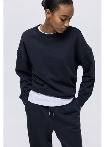 Синий свитшот на флисе H&M однотонный (366816187)