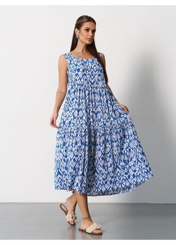 Синя плаття sa-624 синє ISSA PLUS однотонна