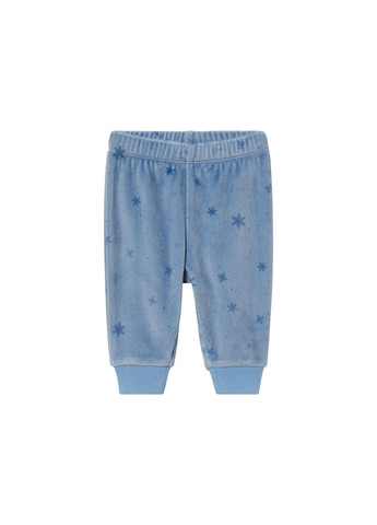 Блакитна зимня блакитна дитяча тепла велюрова піжама для хлопчиків (реглан + брюки) Lupilu