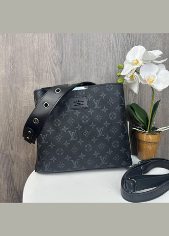 Женская сумка на плечо с широким ремнем из экокожи трапециевидная черная (sku_1096Ч) No Brand (330576751)