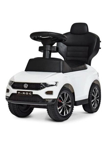Каталка-толокар Volkswagen 2 в 1 із звуковими ефектами та батьківською ручкою біла (651-1) MFC (365968358)