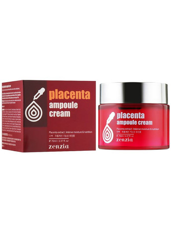 Поживний ампульний крем для обличчя з плацентою Placenta Ampoule Cream 70 мл (8809210030393) Zenzia (360715330)