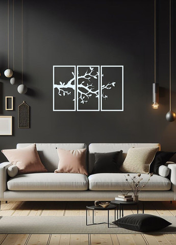 Настенный декор для дома, картина лофт "Ветвь вишни картина модульная", декоративное панно 80х125 см Woodyard (292112226)
