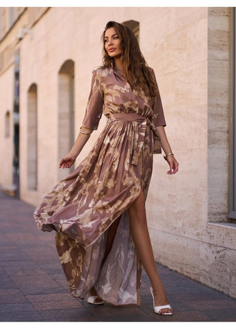 Коричнева повсякденний сукня issa pus 15242 коричневий ISSA PLUS