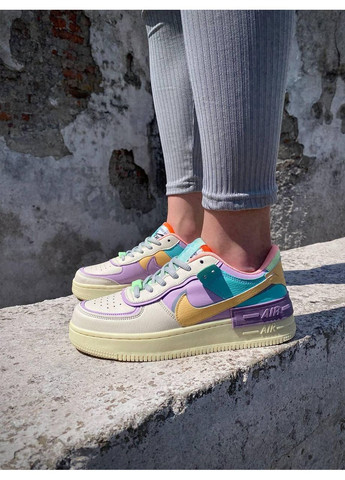 КРОССОВКИ ЖЕНСКИЕ NIKE AIR FORCE 1 SHADOW PALE IVORY 2.0 НАЙК АИР ФОРС 1 ПРЕМИУМ No Brand комбинированные демисезоны (368862141)