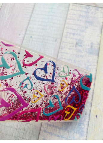 Чехол с плавающими блестками на Samsung Galaxy A25 (A256) Сердечка (принт 332) CASE CONTROL (360692413)