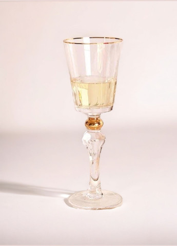 Келихи для вина із золотистим обідком та фігурною ніжкою 2 шт. Прозорий Shanxi Saintroy Trade Co.,Ltd (279625085)