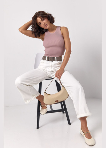 Женская однотонная майка в рубчик Lurex — 322655532