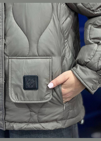 Коричневая демисезонная женская куртка No Brand