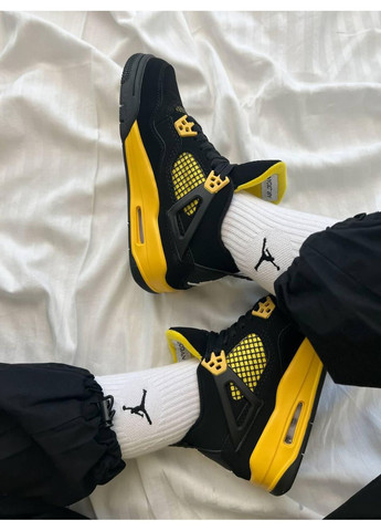 КРОСІВКИ ЖІНОЧІ NIKE AIR JORDAN 4 THUNDER 2023 НАЙК АІР ДЖОРДАН No Brand чорні демісезони (368869499)