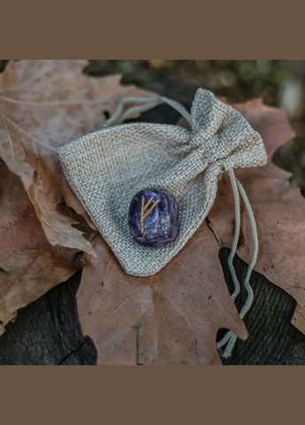 Руна Талісман Феху із натурального каменю Аметист d-20х15мм+- (ціна за 1шт) No Brand руни (301425229)