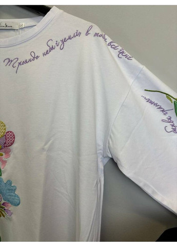 Женская футболка с вышивкой цветок MKRM4277-1 Rica Mare - (368992554)