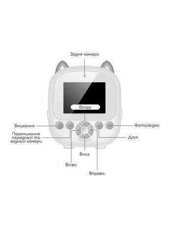Фотоапарат миттєвого друку дитяча камера відеокамера для дітей з принтером та іграми фотик дитячий Baby блакитний Swan (336212853)