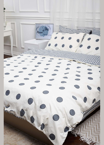 Комплект постільної білизни сімейний 143х210х2 наволочки 2х70х70 Ranforce Elite (MS-820000202) Moon&Star Riccarda (284416085)