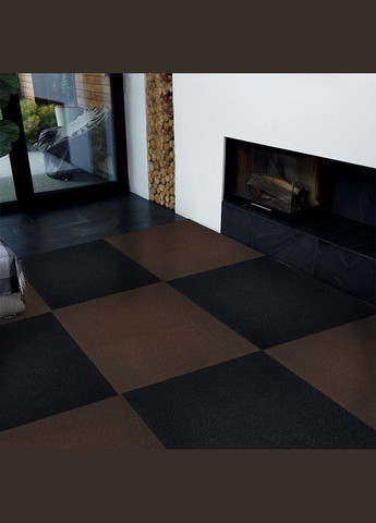 Самоклеюча плитка під ковролін темно-коричнева 600х600х4,5мм SW-00001127 Sticker Wall (337178181)