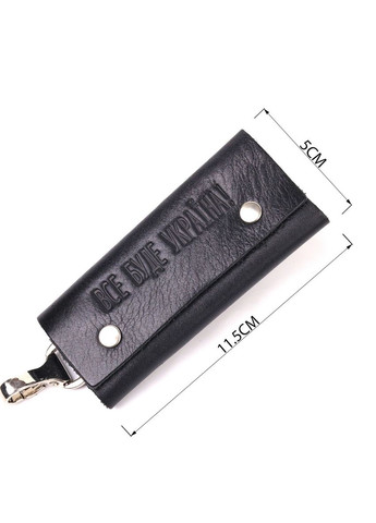 Удобная ключница в глянцевой коже Украина черная 16719 Grande Pelle (362418307)