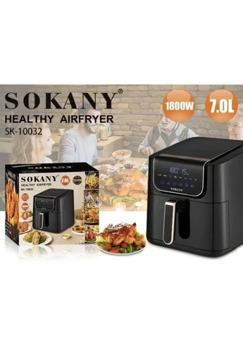 Аерофритюрниця SK-10032, 7 л, 1800 Вт — приготування без олії, чорна (Н6330) Sokany (383139574)