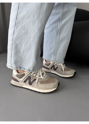 Бежевые демисезонные кроссовки мужские и женские New Balance 574 Legacy Beige Brown | Нью Беланс 574