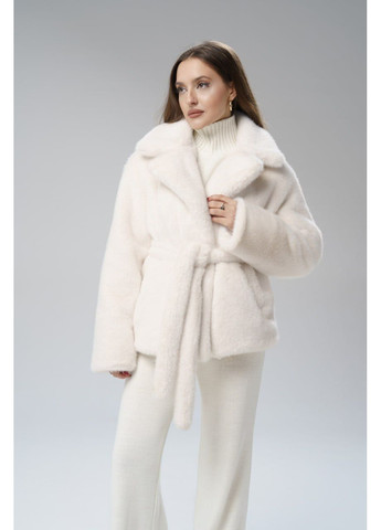 Шуба короткая(полушубок) женская из эко-меха под норку 70 см, цвет молочный AL (364210769)