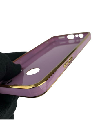 Чохол для C3 глянцевий з кільцем MagSafe із золотою окантовкою на реалмі с3 чорничний gs1 Realme (366233807)