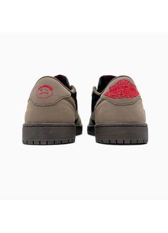 Коричневі Осінні кросівки чоловічі nike air jordan 1 low x travis scott brown black | найк еір джордан 1 коричневі No Brand