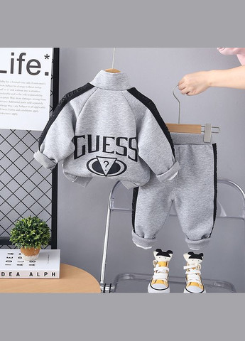 Сірий демісезонний костюмчик для хлопчика спортивний кофта штани брючний No Brand