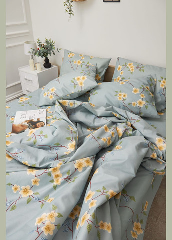 Комплект постельного белья полуторный евро 160х220 наволочки 2х40х60 Микросатин Premium (MS-820001408) Moon&Star Spring Flower (285717116)