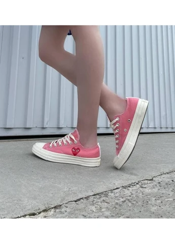 Рожеві кеди чоловічі converse cdg low pink конверс рожеві демісезон No Brand