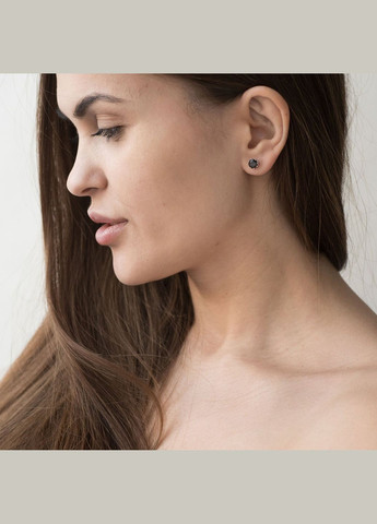 Золоті сережки - пусети (кварц димчастий) с06673 Oniks (264022871)