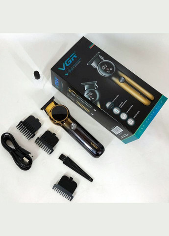 Триммер для бороды и усов V-989 7000 об. Машинка для стрижки, окантовки керамика+сталь. Цвет: черный VGR (364665396)