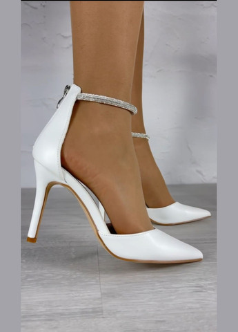 No Brand Неймовірні жіночі туфлі білий з штучна шкіра, — демісезон (294607096)