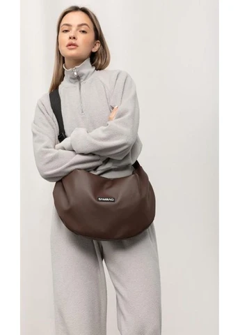 Женская сумка Sambag HOBO Comfy шоколадная 50x28x5 см эко-кожа городская Sambag 55178 De Esse (403068403)