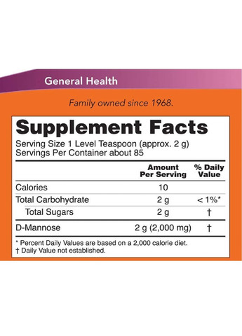 D-Маноза, D-Mannose, порошок 170 гр. Now Foods (326054868)
