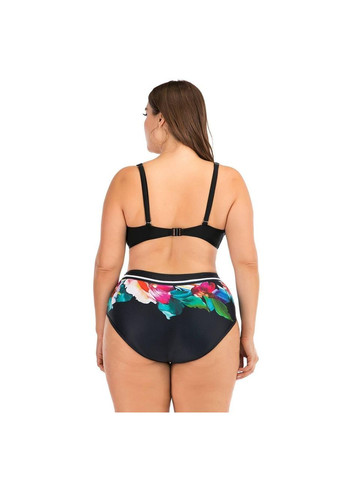 Черный летний купальник sw1266 (цветчатый) раздельный Ghazel