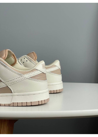 Кроссовки женские и мужские Nike SB Dunk Low Beige White | Найк СБ Данк низкие бежевые No Brand бежевые демисезоны (358499121)