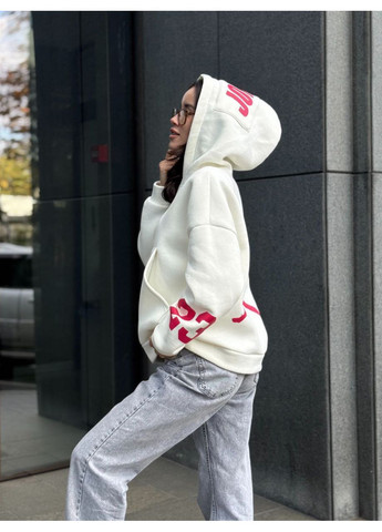 Жіноче спортивне худі на флiсi молочного кольору 35502 Fashion (365642357)