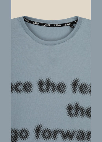 Голубая футболка с принтом мужская p-mb02336 shop (2000999214073) LAWA