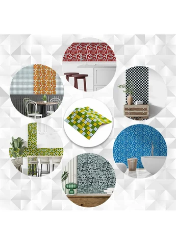 Мозаїка з декоративного скла 298х298х4,5мм Жовто-зелена SW-00002362 Sticker Wall (389576982)