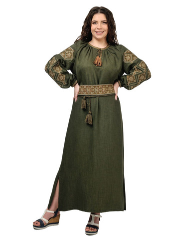 Платье-вышиванка Соломия (хаки) Golfstream (285813987)