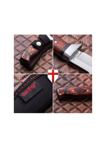 Ніж мисливський похідний з дерев'яною рукояттю в чохлі 168140 Grand Way (370770550)